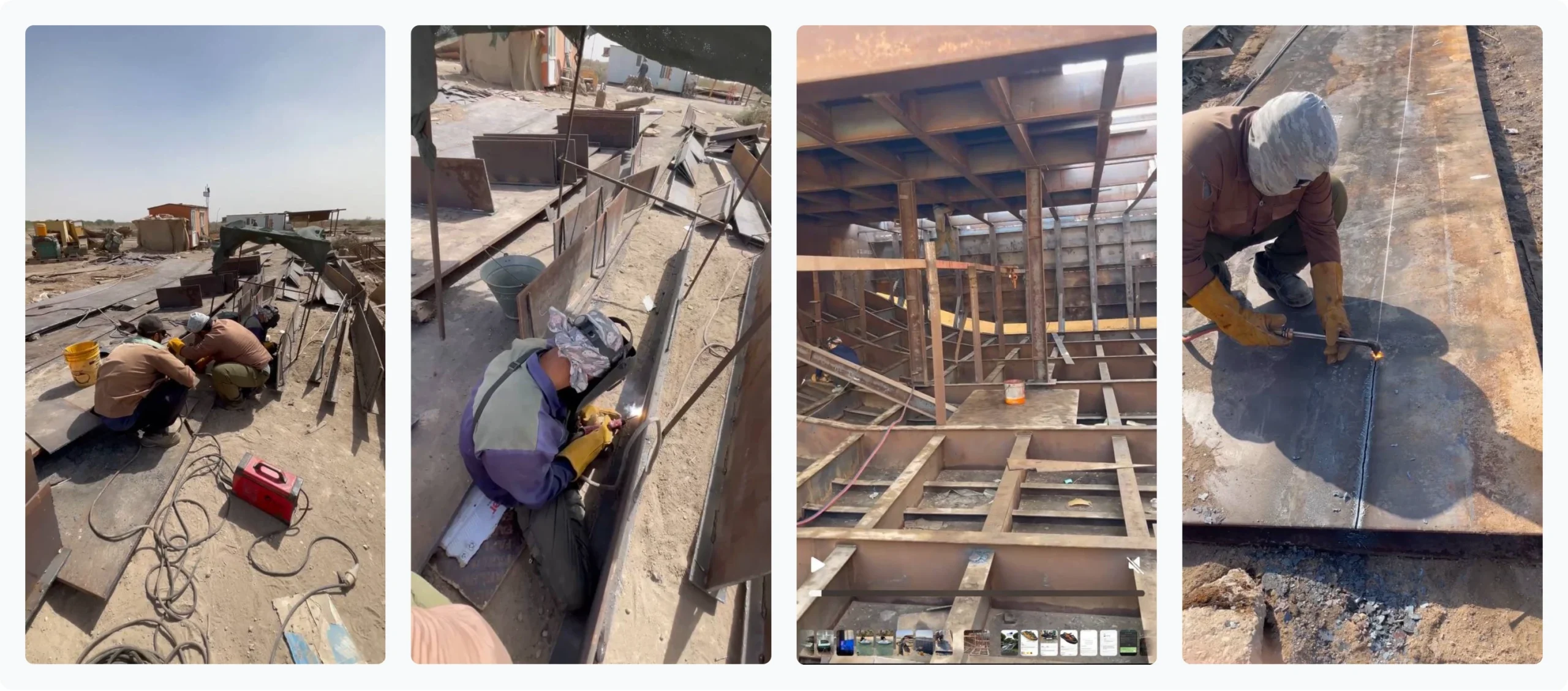 پیشرفت ساخت بدنه کشتی نوینکس در شرکت مینوبار اروند در آبادان