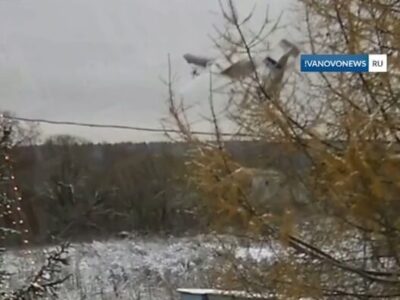 هواپیمای آنتونوف روسی قبل از سقوط روی هوا نصف شد