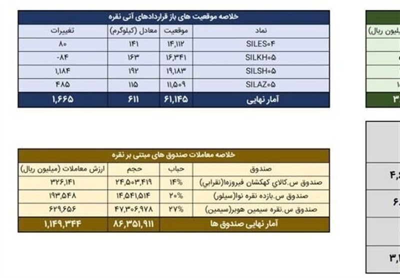معامله ۷۴۴ کیلوگرم شمش نقره در بورس کالا