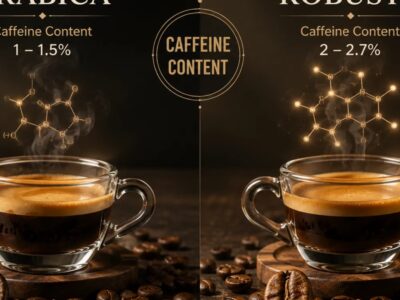 درصد کافئین عربیکا و روبوستا؛ کدام قهوه کافئین بیشتری دارد؟