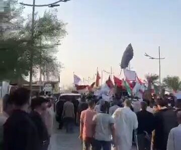 اعتراضات در بصره علیه محدودیت پروازها میان عراق و ایران 